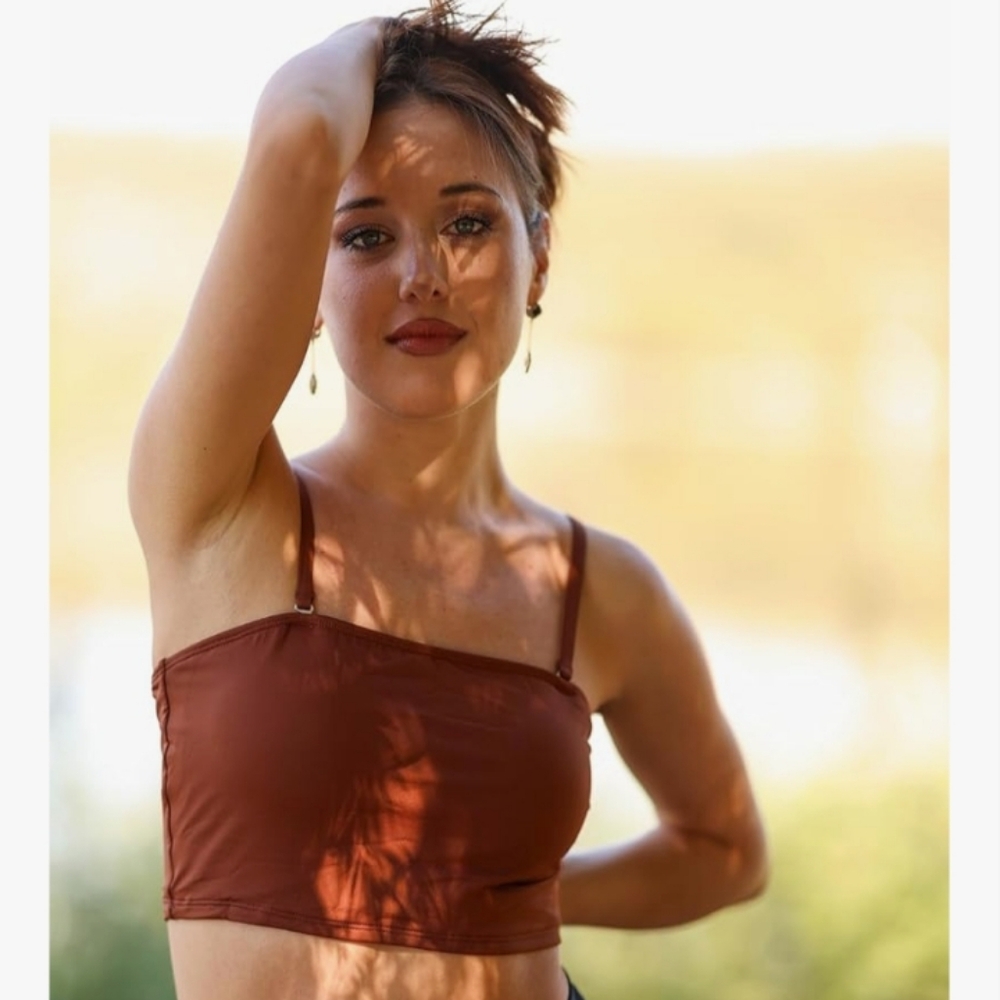 Younique Strapless Bandeau Swim Suit Top or  Tube Top Or Bralette in Deep Brown